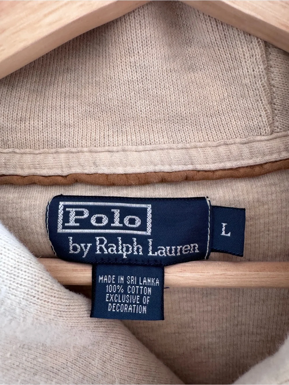 Ralph Lauren - Men’s Shawl-Collar Pullover - Cream with Brown Elbow Patches